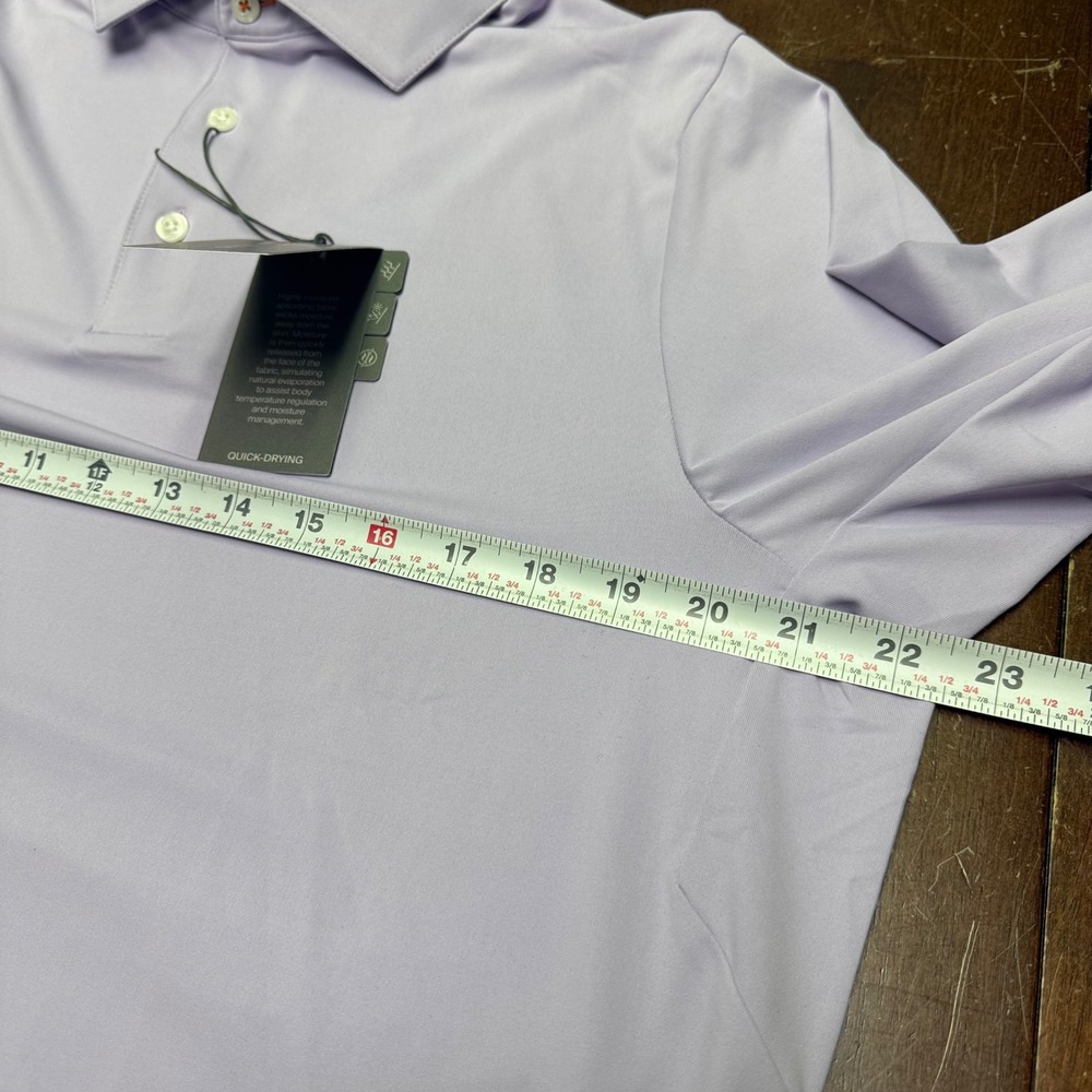 New KJUS Soren Polo Mens Size Medium 50 Lavender Long Sleeve Quick-Dry UPF 50+ - Picture 6 of 11